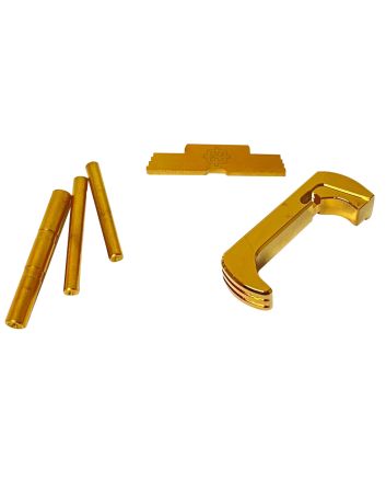 Cross Armory CRG5OKGD 3 Piece KitExtended Compatible w/ Glock 17/19/26/34 Gen5 Gold Anodized Steel/Aluminum
