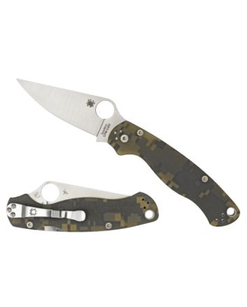 Spyderco C81GPCMOBK2 Para Military 23.44" Folding Drop Point Plain Black CPM S30V SS Blade Digital Camo G10 Handle Includes Pocket Clip