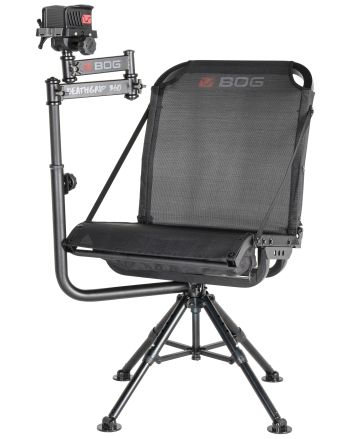 Bog-Pod 1134447 DeathGrip 360Shooting Rest Chair, Black Aluminum, Extendable Leg Height, 400lbs. Weight Capacity