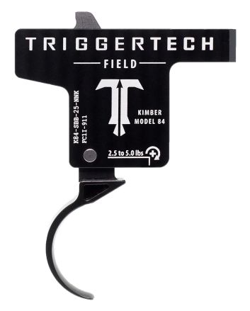 TriggerTech K84SBB25NNK FieldSingle-Stage Curved Trigger with 2.50-5 lbs Draw Weight &amp; Black PVD Finish for Kimber M84