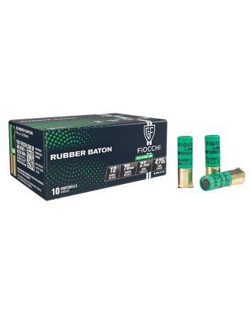 Fiocchi 12LEBA10 Rubber Baton Home Defense 12Gauge 2.75" 1oz SlugShot 10 Per Box/25 Case