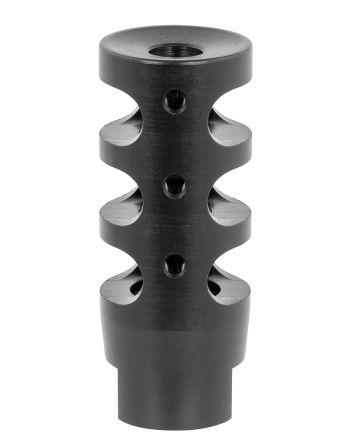 TacFire MZ10023BN Compact Compensator Black Nitride Steel with 5/8"-24 tpi Threads, 2.50" OAL &amp; 1" Diameter for 308 Win AR-10