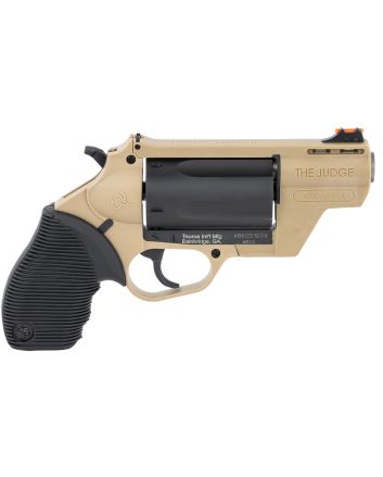 Taurus 2-441021FDE Judge Public Defender 45 Colt (LC)/410 Gauge 5rd 2.50" Flat Dark Earth Barrel &amp; Frame Matte Black Cylinder Black Ribber Grip