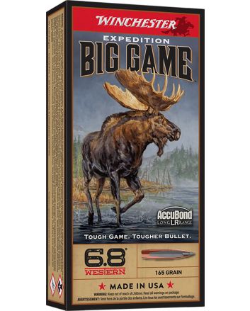 Winchester Ammo S68WLR Expedition Big Game Long Range 6.8Western 165gr Nosler AccuBond Long Range 20 Per Box/10 Case