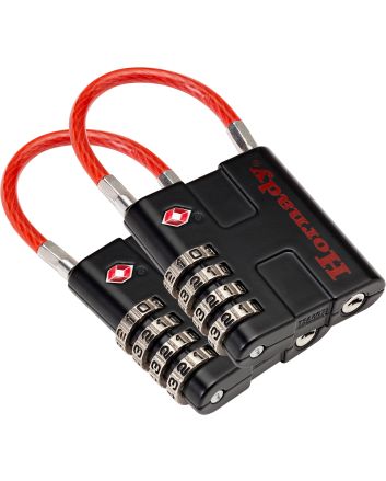 Hornady 96022 Rapid Safe TSA Lock Open With Combination Black Red 2 Pack