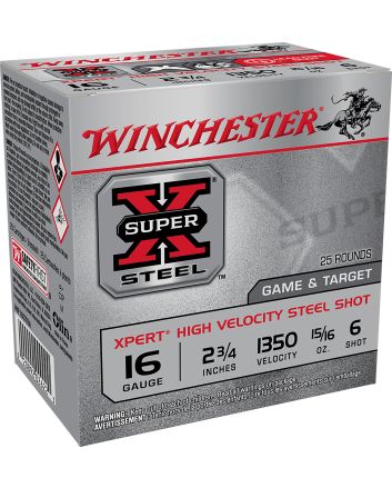 Winchester Ammo WE16GT6A Super X Xpert High Velocity 16Gauge 2.75" 15/16oz 6Shot 25 Per Box/10 Case