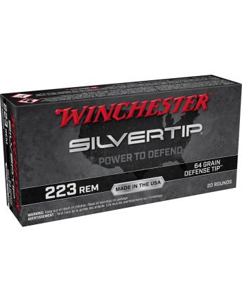 Winchester Ammo W223ST Silvertip223Rem 64gr Defense Tip 20 Per Box/10 Case