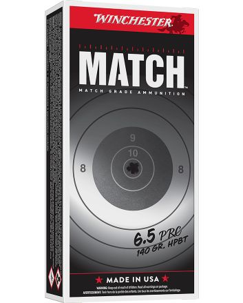 Winchester Ammo S65PM Match6.5PRC 140gr Sierra MatchKing BTHP 20 Per Box/10 Case