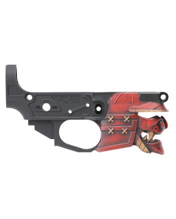 Spikes STLB630-PH Rare Breed Samurai Stripped Lower Receiver Multi-Caliber 7075-T6 Aluminum Black Anodized with Painted Front for AR-15