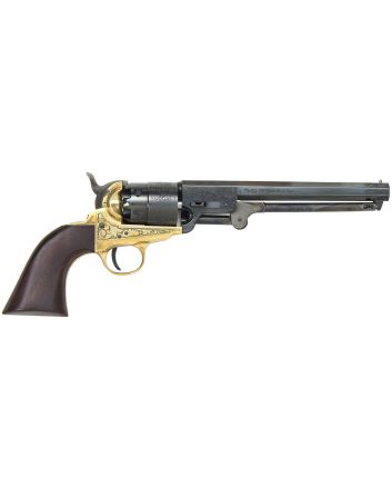 Traditions FR185118 1851 Navy Break Open 44 Cal #11 Percussion 7.50" 6 Shot Brass Engraved Frame Blued Engraved Barrel Blued Cylinder Walnut Grip