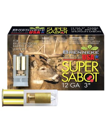 Brenneke SL123SUS SuperSabot12Gauge 3" 1 1/8oz Sabot Slug Shot 5 Per Box/50 Case
