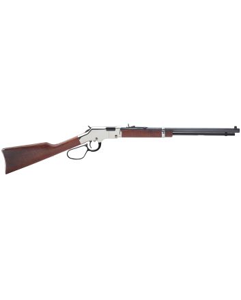 Henry H004SL Golden Boy Silver Large Loop 22 Short, 22 Long or 22 LR Caliber with 16 LR/21 Short Capacity, 20" Blued Barrel, Nickel-Plated Metal Finish &amp; American Walnut Stock Right Hand (Full Size)