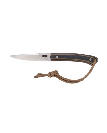 CRKT 2382 Biwa3.02" Fixed Plain Satin 8Cr13MoV SS Blade/Black/Brown G10 Handle Includes Lanyard/Sheath