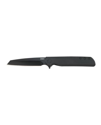 CRKT 3802K LCK + Blackout 3.24" Folding Tanto Plain Black Oxide 8Cr13MoV SS Blade/ Black GRN Handle Includes Pocket Clip