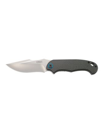 CRKT 7920 P.S.D.3.63" Folding Plain Satin 4116 Stainless Steel Blade/ Black Carbon Fiber/G10 Handle Includes Pocket Clip