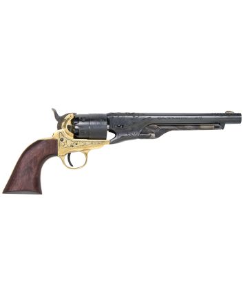 Traditions FR186012 1860 Army Break Open 44 Cal #11 Percussion 8" 6 Shot Brass Engraved Frame Blued Engraved Barrel Blued Cylinder Walnut Grip