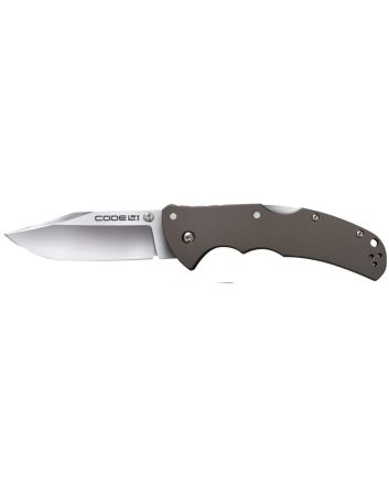 Cold Steel CS58PC Code 43.50" Folding Clip Point Plain Satin Polished S35VN SS Blade/Anodized Gun Metal Gray Aluminum Handle Includes Pocket Clip