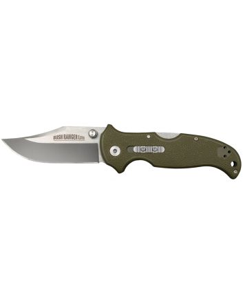 Cold Steel CS21A Bush Ranger Lite 3.50" Folding Clip Point Plain 8Cr13MoV SS Blade/Black GFN Handle Includes Pocket Clip