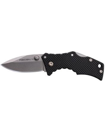 Cold Steel CS7DS Recon 1 Micro 2" Folding Spear Point Plain Stonewashed 4034 SS Blade/ Black Griv-Ex Handle Includes Pocket Clip