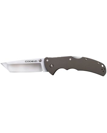 Cold Steel CS58PT Code 43.50" Folding Tanto Plain Satin Polished S35VN SS Blade/Anodized Gun Metal Gray Aluminum Handle Includes Pocket Clip