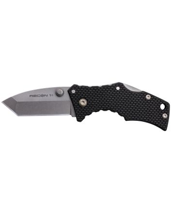 Cold Steel CS27DT Recon 1 Micro 2" Folding Tanto Plain Stonewashed 4034 SS Blade/ Black Griv-Ex Handle Includes Pocket Clip