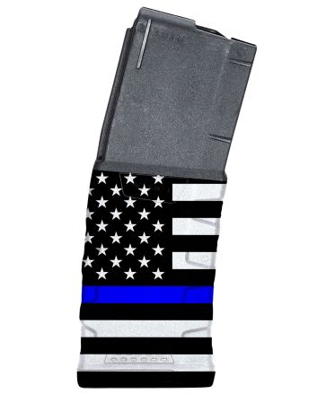 Mission First Tactical EXDPM556AMB1 Extreme Duty30rd 223 Rem/5.56x45mm Fits AR-15/M4 Black w/Blue Line American Flag Polymer