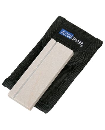 AccuSharp 024C Pocket StoneNatural Arkansas Stone Sharpener White Includes Belt Carry Pouch