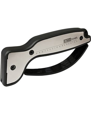 AccuSharp 040C Pro Sharpener Fixed Diamond Tungsten Carbide Sharpener Black/Silver Aluminum/Overmolded Rubber