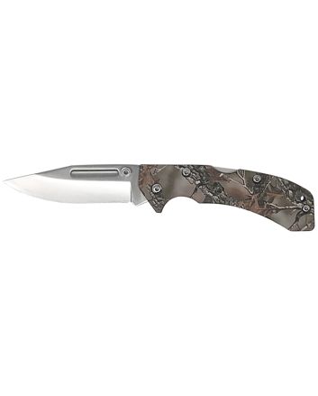 AccuSharp 713C Lockback3" Folding Clip Point Plain Stainless Steel Blade/Camo G10 Handle Includes Allen Wrench