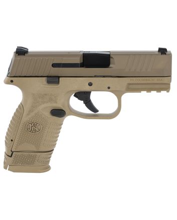FN 66100818 509 Compact 9mm Luger 3.70" Barrel 12+1 Or 15+1, Flat Dark Earth Polymer Frame With Mounting Rail, Flat Dark Earth Stainless Steel Slide,No Manual Safety