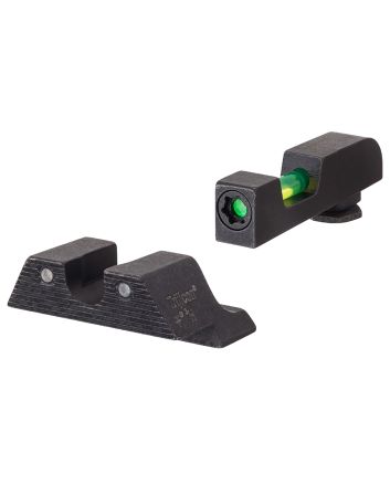 Trijicon 601106 DI Night Sight Set Green Tritium/Fiber Optic/Black Outline Front, Green Tritium Rear, Black Frame, Fits Glock 42/43/43X/48 Excludes MOS
