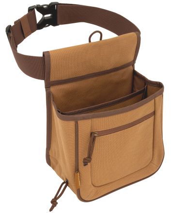 Allen 8332 Rival Double Compartment Shell Bag Tan Canvas Holds 2 Boxes of 2 3/4" 12 Gauge Shells Side By Side