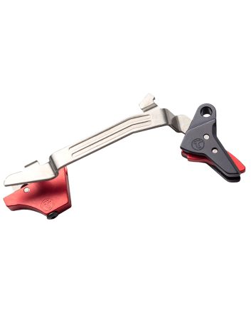 Timney Triggers ALPHAGLOCK34 Alpha Competition 9mm Luger/40 S&amp;W, Black Straight Trigger, Compatible w/ Most Glock Gen3-4
