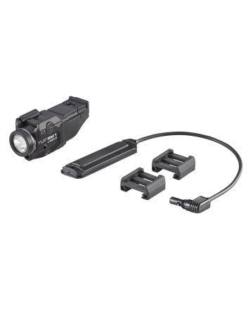 Streamlight 69445 TLR-1 RM w/Laser Black Anodized Aluminum, 500 Lumens White LED Bulb/Red Laser, 210 Meters Beam, Picatinny Rail Mount