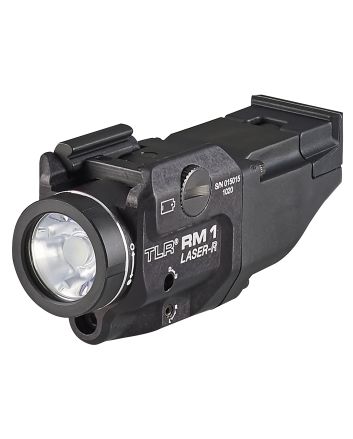 Streamlight 69446 TLR-1 RM w/Laser Black Anodized Aluminum,500 Lumens White LED Bulb/Red Laser, 210 Meters Beam, Picatinny Rail Mount