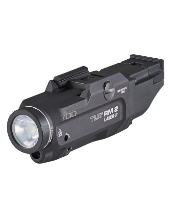 Streamlight 69448 TLR-2 RM w/Laser Black Aluminum, 1,000 Lumens White LED Bulb/Red Laser 297 Meters Beam, Picatinny Rail Mount