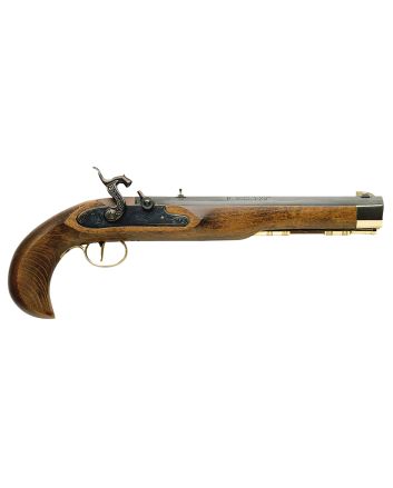 Traditions P1060 Kentucky Pistol Single Shot 50 Cal Percussion 10" Color Case Hardened Frame Blued Barrel Walnut Grip