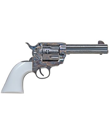 Traditions SAT73110BTM 1873 Froniter 45 Colt (LC) 6rd 4.75" Blued Barrel &amp; Cylinder Color Case Hardened Steel Frame White PVC Grip