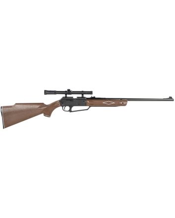 Daisy 992880603 Powerline 880 Pump Pneumatic 177 1 Pellet/50 BB Shot Molded w/Checkering &amp; Woodgrain Black Receiver Powerline Fixed Monte Carlo Stock