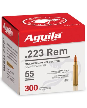 Aguila 1E223108 Target &amp; Range Rifle 223Rem 55gr Full Metal Jacket 300 Per Box/4 Case