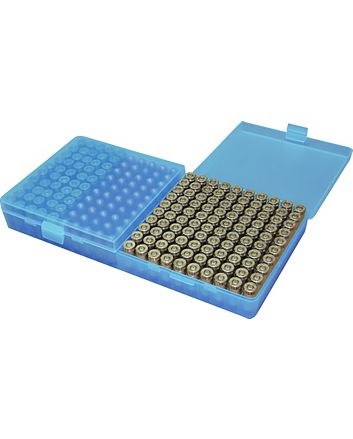 MTM Case-Gard P200924 Ammo Box Flip-Top 9mmLuger/380ACP Handgun Clear Blue Polypropylene 200rds
