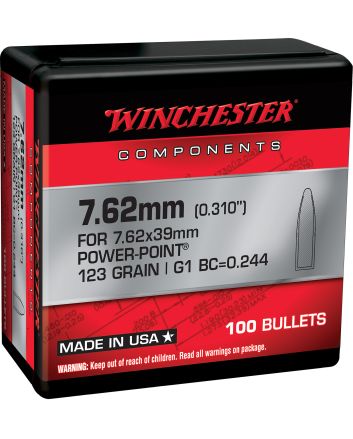 Winchester Ammo WB762P123X Centerfire Rifle7.62mm 123gr Power Point 100 Per Box/10 Case