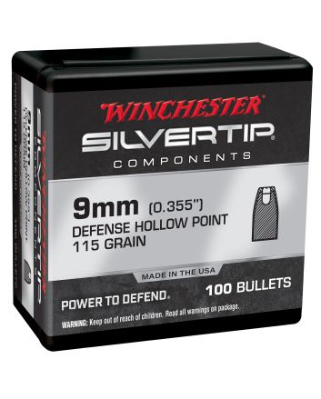 Winchester Ammo WB9ST115X Centerfire Handgun Reloading 9mm 115gr Silvertip Hollow Point 100 Per Box/10 Case