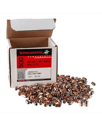 Winchester Ammo WB38HP110D Centerfire Handgun Reloading 38Cal 110gr Jacketed Hollow Point 500 Per Box/4 Case