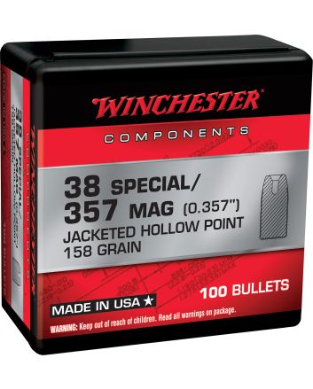 Winchester Ammo WB357H158X Centerfire Handgun Reloading 357Mag 158gr Jacketed Hollow Point 100 Per Box/10 Case