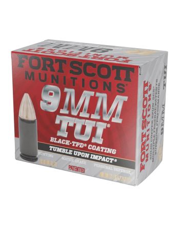 Fort Scott Munitions 9MM115SCVTPD Tumble Upon Impact (TUI)9mmLuger 115gr Solid Copper Spun 20 Per Box/25 Case *TPD-9 Coated