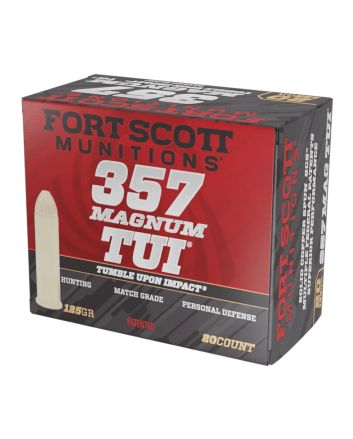 Fort Scott Munitions 357MAG125SCV Tumble Upon Impact (TUI)357Mag 125gr Solid Copper Spun 20 Per Box/25 Case