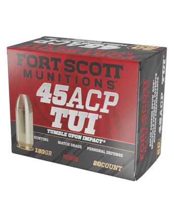Fort Scott Munitions 450180SCV Tumble Upon Impact (TUI)45ACP 180gr Solid Copper Spun 20 Per Box/25 Case