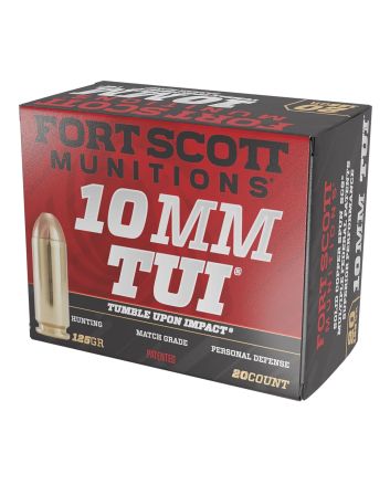 Fort Scott Munitions 10MM124SCV Tumble Upon Impact (TUI)10mmAuto 125gr Solid Copper Spun 20 Per Box/25 Case