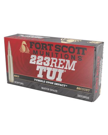 Fort Scott Munitions 223055SCV Tumble Upon Impact (TUI)223Rem 55gr Solid Copper Spun 20 Per Box/25 Case
